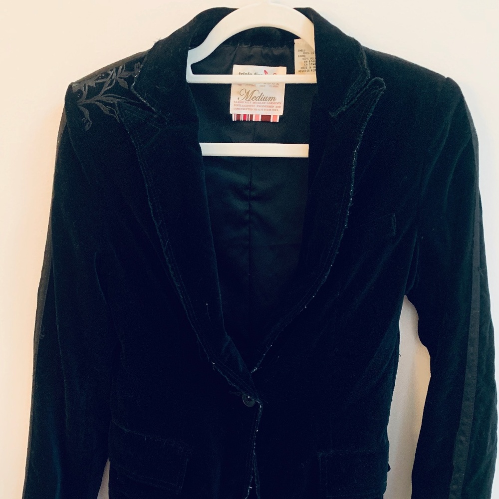 Womens black velour jacket